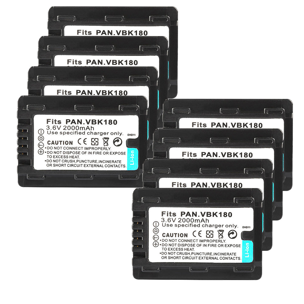 For Panasonic VW-VBK180 Battery Replacement SDR-S50K, SDR-S50N, SDR-S50P, SDR-S50PC 2000mAh Camerabatteries
