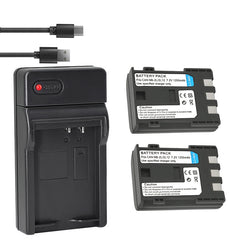 Power Battery (2-Pack) and Charger for Canon NB-2L, NB-2LH, BP-2L5, BP-2LH and Canon DC301, DC310, DC320, DC330, DC410, DC420, Elura 40, 50, 60, 65, 70, 80, 85, 90, EOS 350D, 400D, Digital Rebel XT, XTi, FV500, FVM20, FVM30, FVM100, FVM200, HG10, HV20, HV