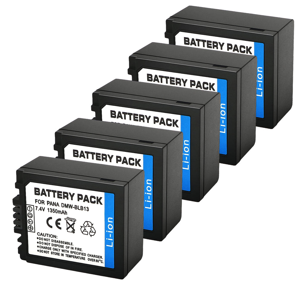 For Panasonic DMW-BLB13 Battery  Lumix DMC-G1, DMC-G2, DMC-G10, DMC-GF1, DMC-GH1 1350mAh Camera Batteries