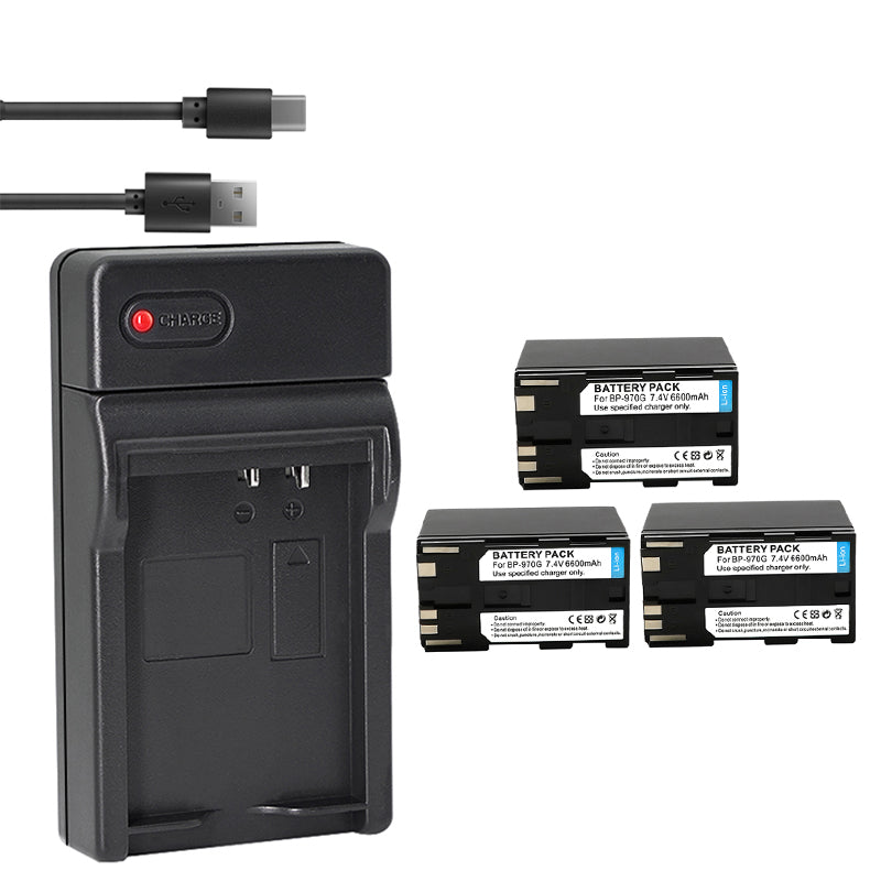 1-Pack Battery and USB Charger Replacement for Canon BP-970 BP-970G BP-975, BP-945 BP-950 BP-950G BP-955, BP-930 BP-935, BP-925, BP-911 BP-911K BP-914 BP-915 Battery