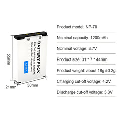 For Casio NP70 NP-70 CNP70 Battery BC-70L Exilim Zoom EX-Z150 EX-Z155 EX-Z250 1200mAh Camera Batteries