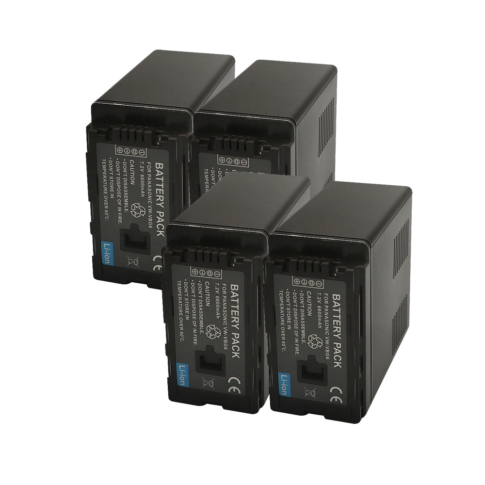 For Panasonic VW-VBG6 Battery Replacement  AG-HMC40, AG-HMC43, AG-HMC45A, AG-HMC70, AG-HMC70U, AG-HMC73MC, AG-HMC80, AG-HMC83MC, AG-HMC150, AG-HMC151E, 6600mAh Camera Batteries