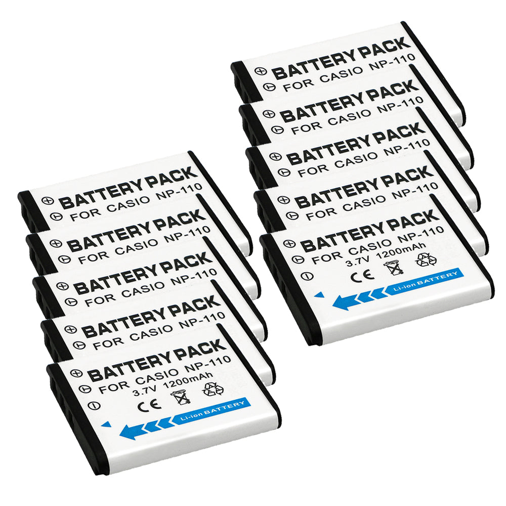 For Casio NP-110 CNP110 Battery Cas Exilim EX-FC200S, EX-Z2000, EX-Z3000 1200mAh Camera Batteries