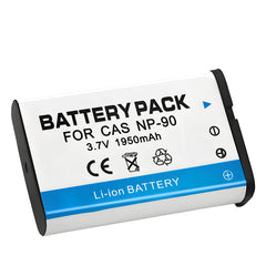 For Casio CNP-90 Battery NP-90DBA Casio BC-90L Charger, Casio Exilim EX-H20G, 1950mAh Camera Batteries
