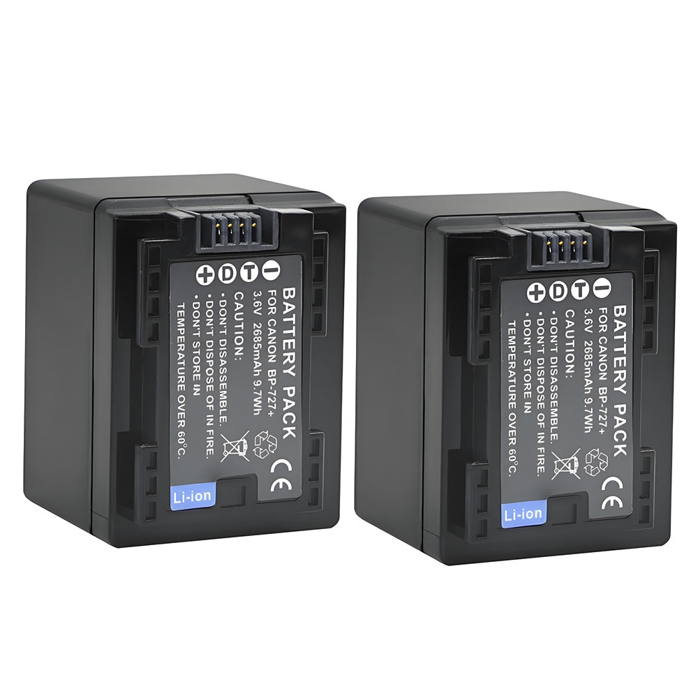For Canon BP-727 Battery VIXIA HF M50 HFM52 HFR32 HFR32 2685mAh Camera Batteries