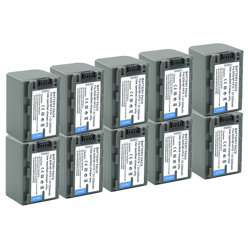 For Sony NP-FP70 NP-FP71 Battery BC-TRP/TRH/TRV, BC-VH1, AC-VQH10 DCR-DVD103 2200 mAh Camera Batteries