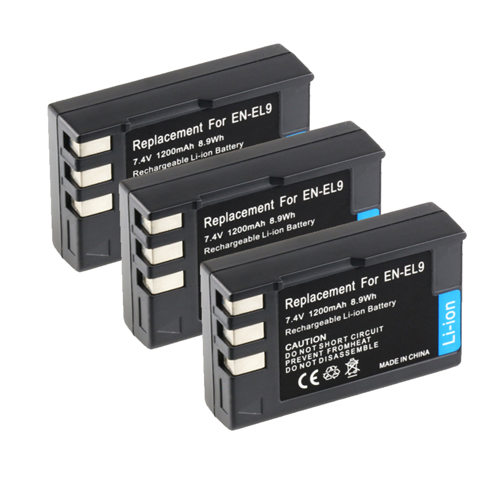 For Nikon EN-EL9 Battery D40, D40X, D60, D3000, D5000 1200mAh Camera Batteries