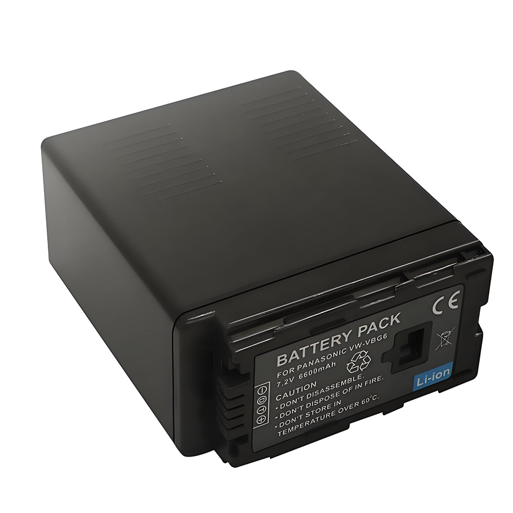 For Panasonic VW-VBG6 Battery Replacement  AG-HMC40, AG-HMC43, AG-HMC45A, AG-HMC70, AG-HMC70U, AG-HMC73MC, AG-HMC80, AG-HMC83MC, AG-HMC150, AG-HMC151E, 6600mAh Camera Batteries