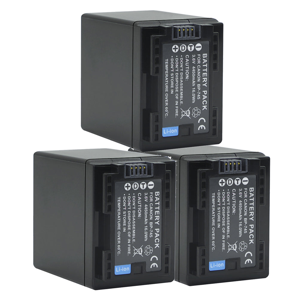 For Canon BP-745 Battery VIXIA HF M50 HFM52 HFR32 HFR32 4450mAh Camera Batteries