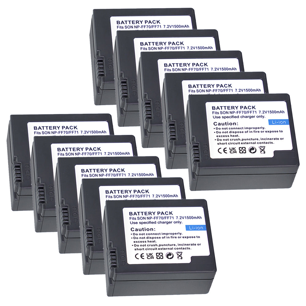 For Sony NP-FF70 NP-FF71 NP-FF71S Battery DCR-HC1000, DCR-HC1000E 1500mAh Camera Batteries