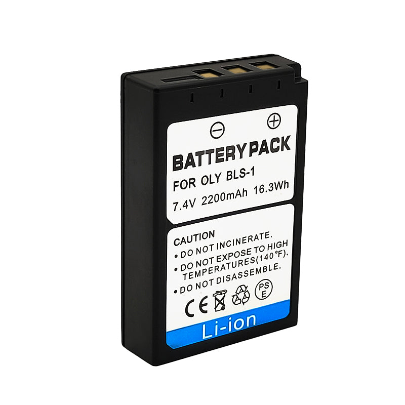 For Olympus BLS-1 Battery + BCS-1 Charger E-410, E-420, E-P1, E-P2 – 2200mAh Camera Batteries
