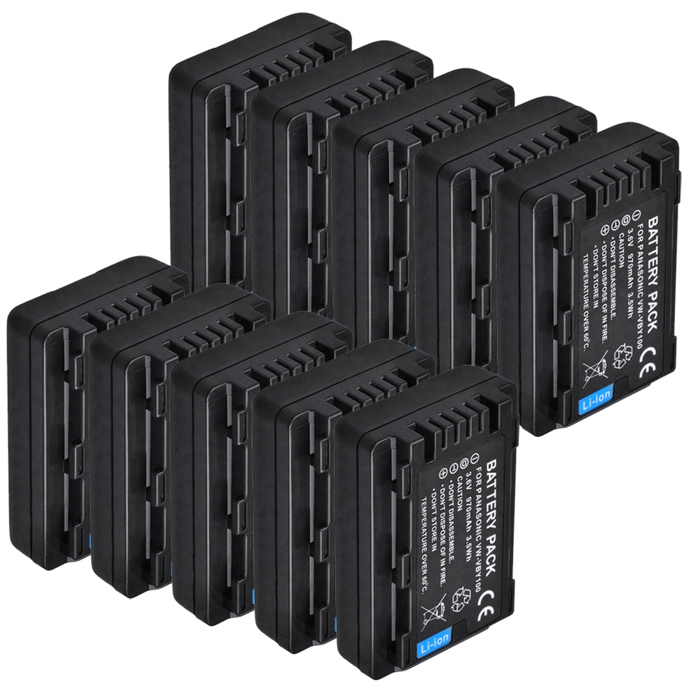 For Panasonic VW-VBY100 Battery HC-V110, HC-V110G, HC-V110GK, HC-V110K, HC-V110P, HC-V110P-K, 970mAh Camera Batteries