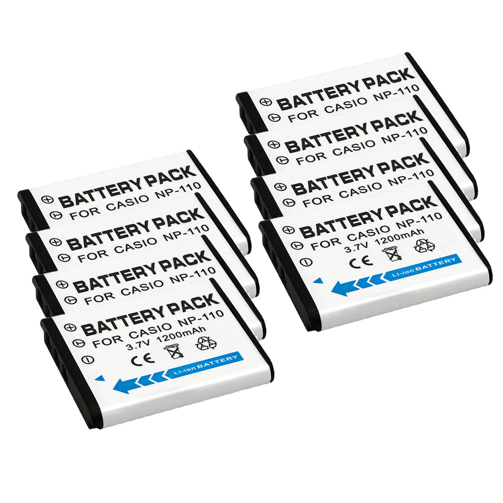 For Casio NP-110 CNP110 Battery Cas Exilim EX-FC200S, EX-Z2000, EX-Z3000 1200mAh Camera Batteries