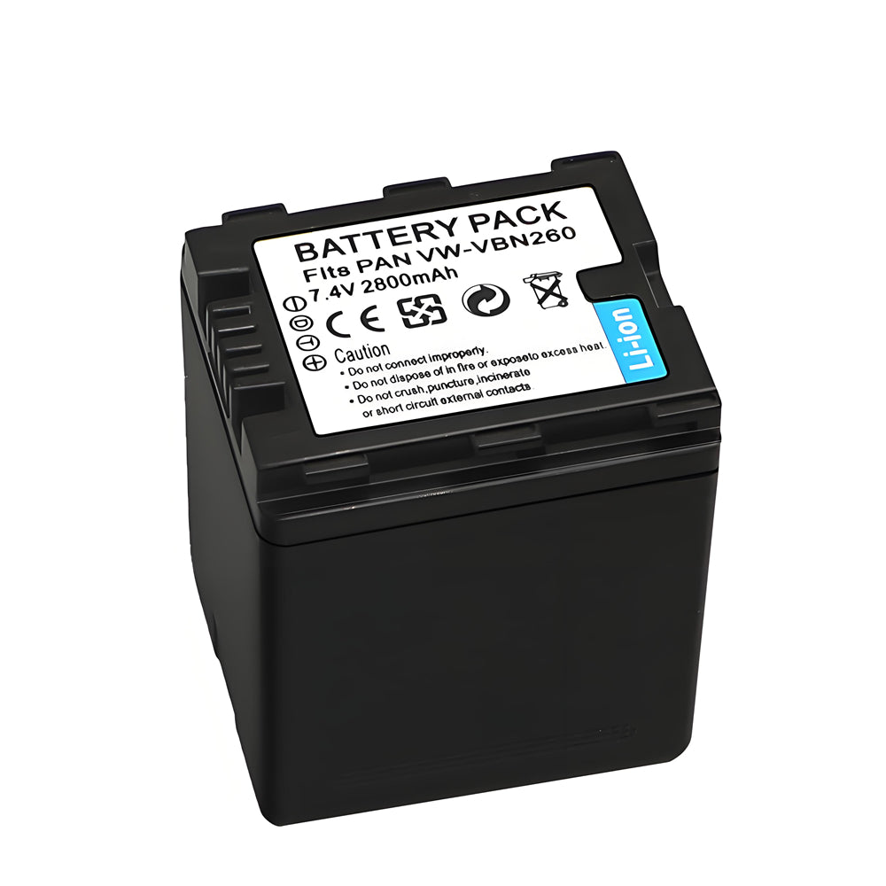 For Panasonic VW-VBN260 Li-ion Battery Replacement  HC-X800 X900 X910 X920 HDC-HS900 SD800 SD900 TM900 2800mAh Camera Batteries