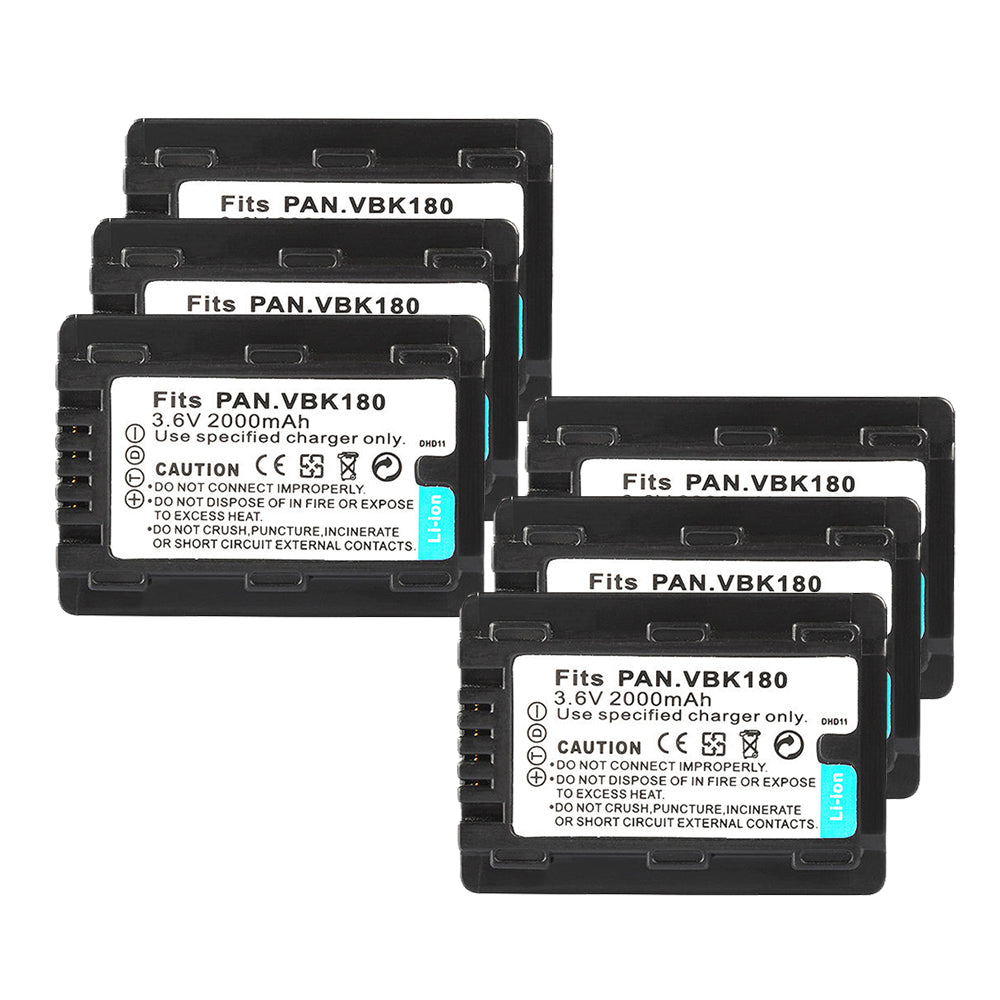 For Panasonic VW-VBK180 Battery Replacement SDR-S50K, SDR-S50N, SDR-S50P, SDR-S50PC 2000mAh Camerabatteries