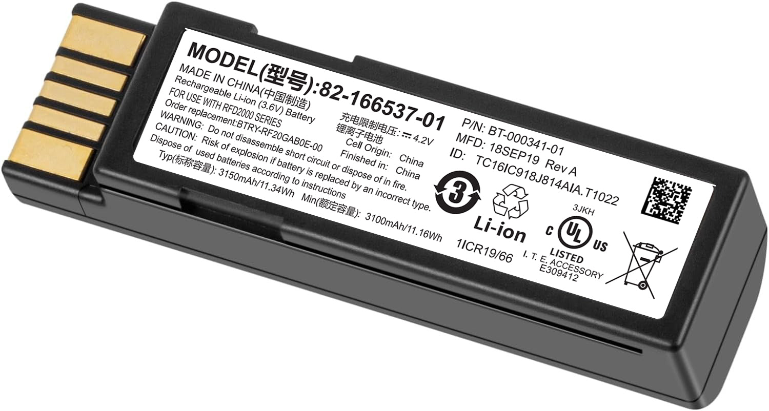 Barcode Scanner Battery 3100mAh BTRY-36IAB0E-00,82-166537-0 for Zebra DS3600,DS3678,LI3600,LS3600,LI3678,LS3678,EVM