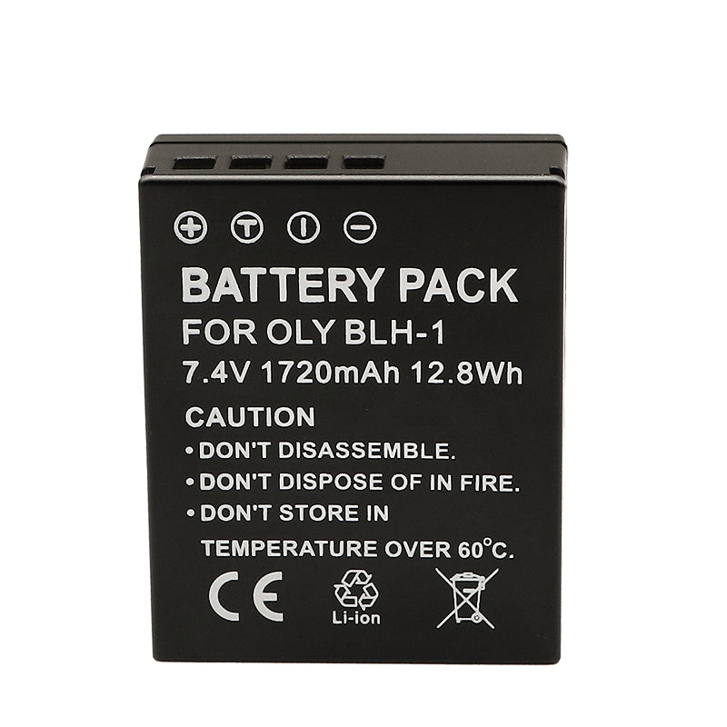 For Olympus BLH-1 (Fully Decoded) Battery OM-D E-M1 Mark II, OM-D E-M1 Mark III, OM-D E-M1X 1720mAh Camera Batteries