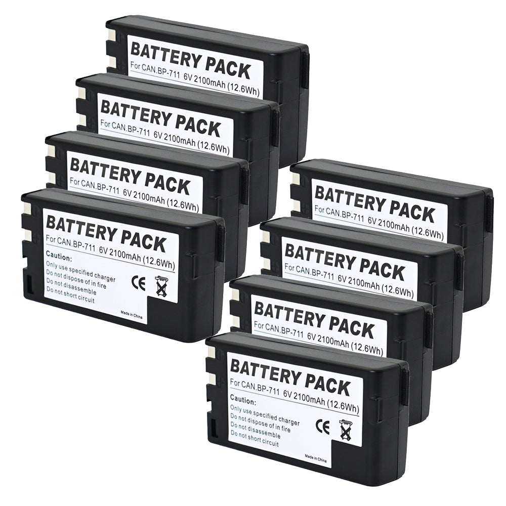 For Canon BP-711 BP-714 Battery E06, E07, E08, E09 2100mAh Camera Batteries