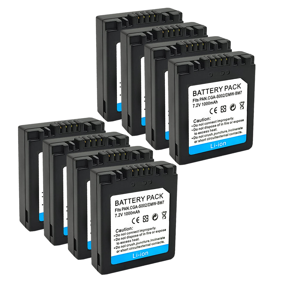 For Panasonic CGA-S002, CGA-S002A Battery DMW-BM7 DMC-FZ1, DMC-FZ2 1000mAh Camera Batteries